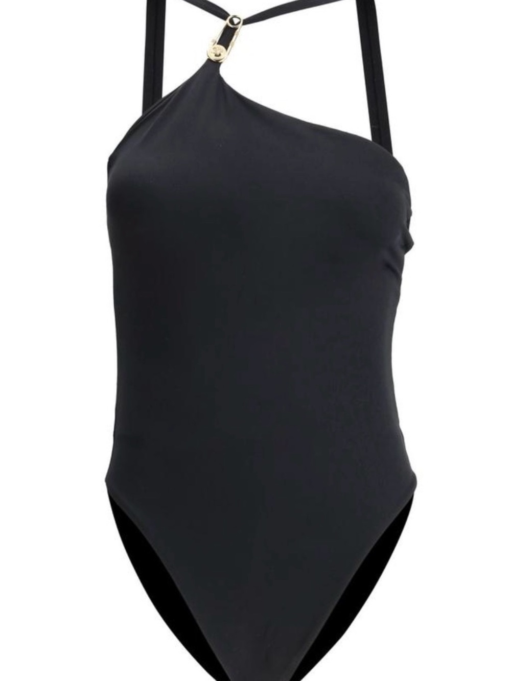 Versace Black Safety Pin Detailed One PieceSwimwear NWT Sz 5 US L